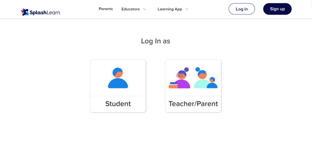 SplashLearn homepage