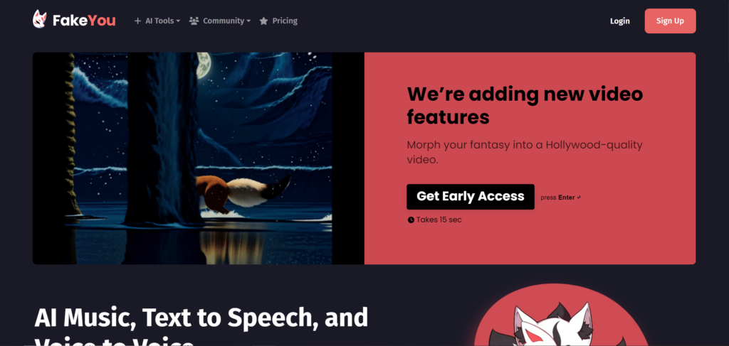 FakeYou homepage