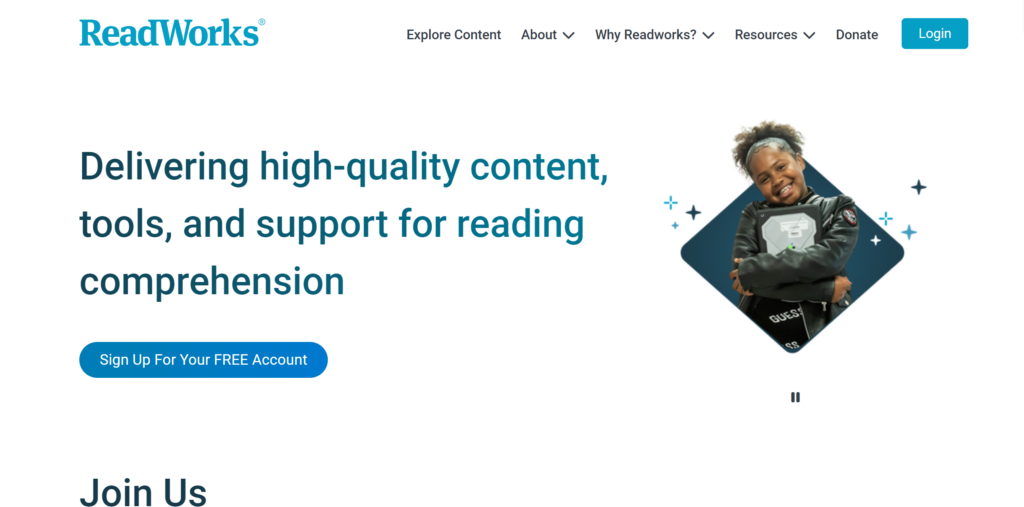 ReadWorks homepage